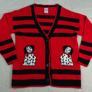 Sister Sister Red & Black Dalmatian Sweater Lg(14)